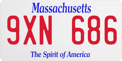 MA license plate 9XN686