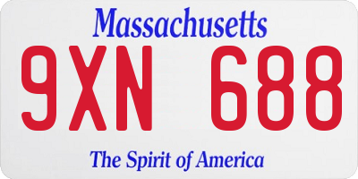 MA license plate 9XN688