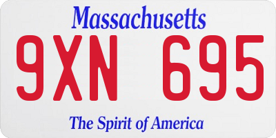MA license plate 9XN695