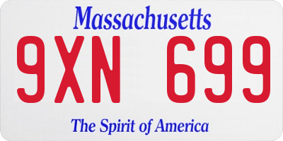 MA license plate 9XN699