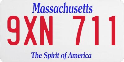 MA license plate 9XN711