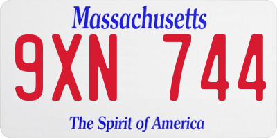 MA license plate 9XN744