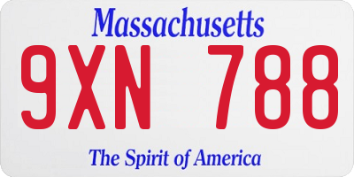 MA license plate 9XN788