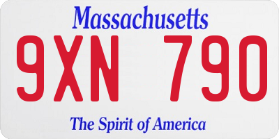 MA license plate 9XN790