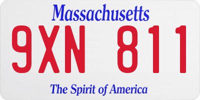 MA license plate 9XN811