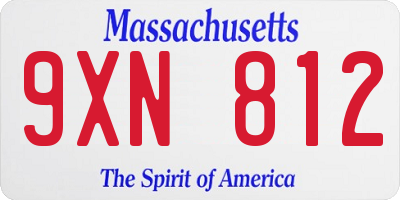 MA license plate 9XN812