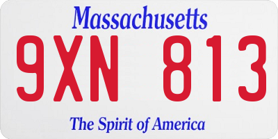 MA license plate 9XN813