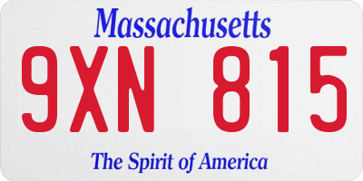 MA license plate 9XN815