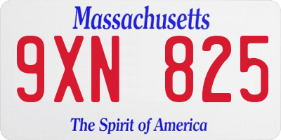 MA license plate 9XN825