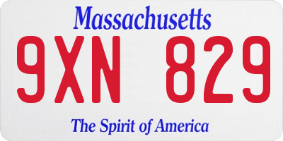 MA license plate 9XN829