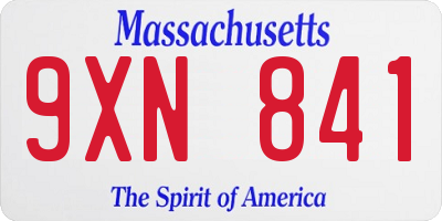 MA license plate 9XN841