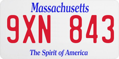 MA license plate 9XN843