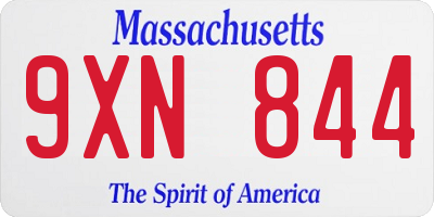 MA license plate 9XN844