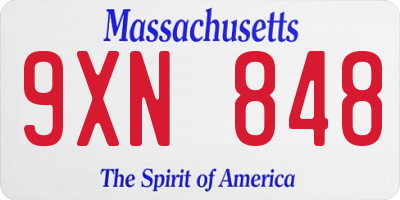 MA license plate 9XN848