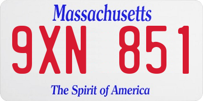 MA license plate 9XN851