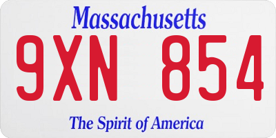MA license plate 9XN854