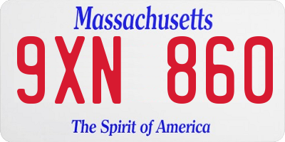 MA license plate 9XN860