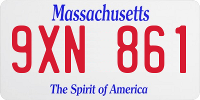 MA license plate 9XN861