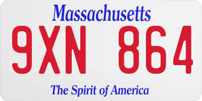 MA license plate 9XN864