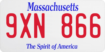 MA license plate 9XN866