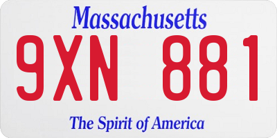 MA license plate 9XN881