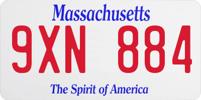 MA license plate 9XN884