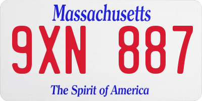 MA license plate 9XN887
