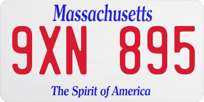 MA license plate 9XN895