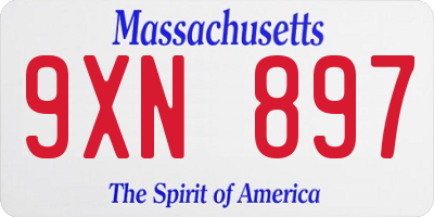 MA license plate 9XN897
