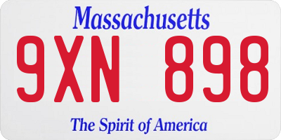 MA license plate 9XN898