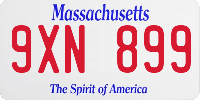 MA license plate 9XN899