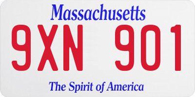 MA license plate 9XN901