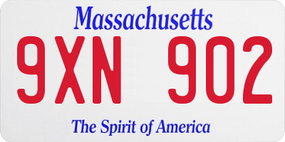 MA license plate 9XN902