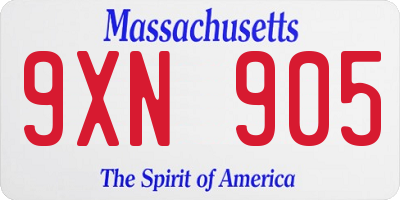 MA license plate 9XN905