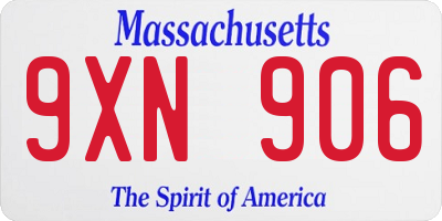 MA license plate 9XN906