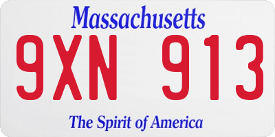 MA license plate 9XN913