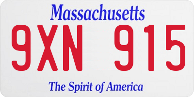 MA license plate 9XN915