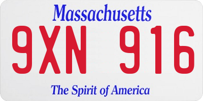 MA license plate 9XN916