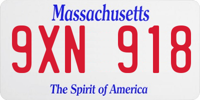 MA license plate 9XN918