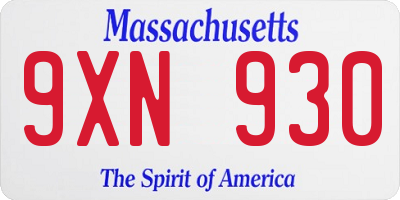 MA license plate 9XN930