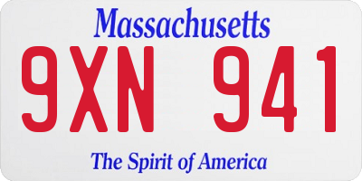 MA license plate 9XN941