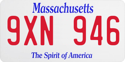 MA license plate 9XN946