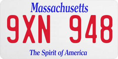 MA license plate 9XN948
