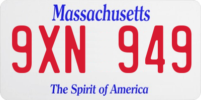 MA license plate 9XN949