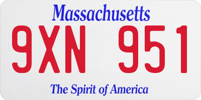 MA license plate 9XN951