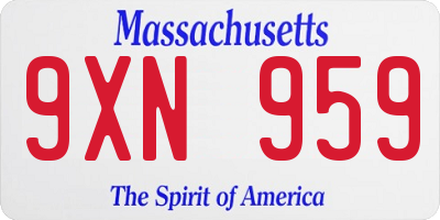 MA license plate 9XN959