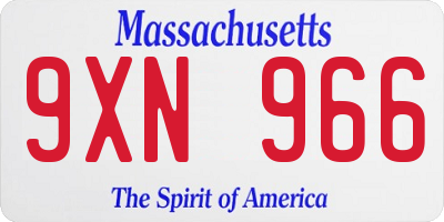 MA license plate 9XN966
