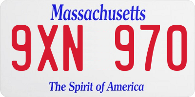 MA license plate 9XN970
