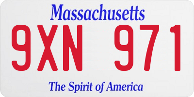 MA license plate 9XN971