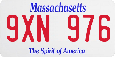 MA license plate 9XN976